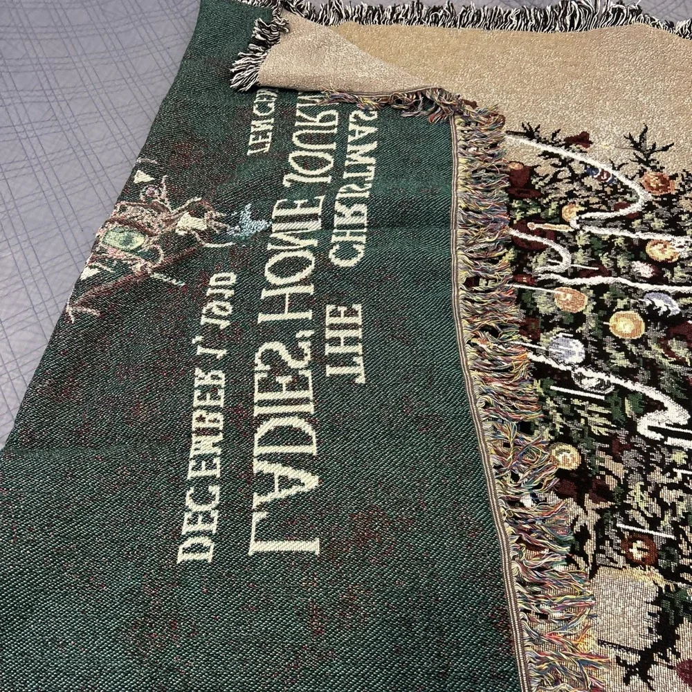 Vintage Ladies Home Journal 1910‎ Christmas Tree Woven Throw 51x66